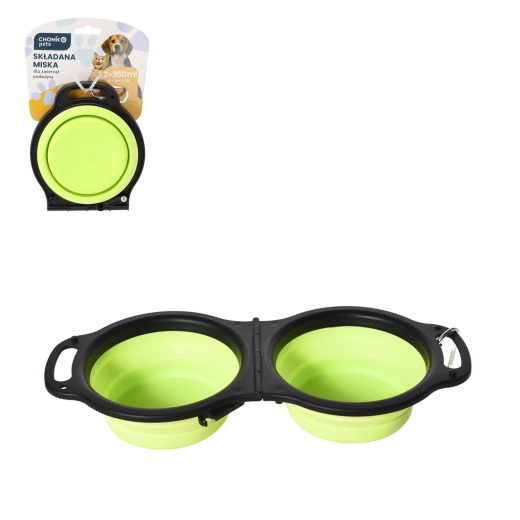 Sklopiva dvostruka putna zdjelica za pse i mačke 2 × 350 ml