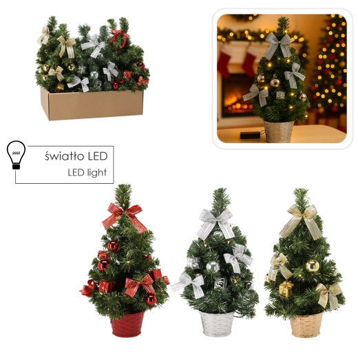 Božićno LED drvce 40 cm – stolna dekoracija CHOMIK
