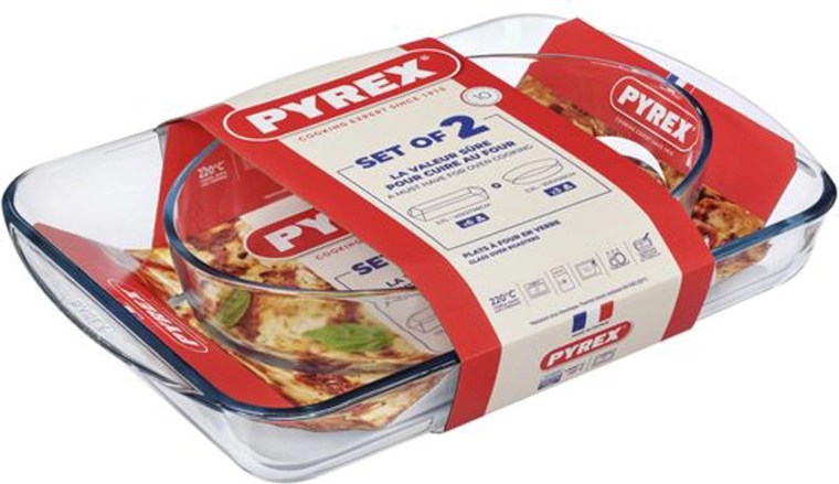 Set staklenih pekača PYREX 3,7 l + 2,2 l (2 kom)