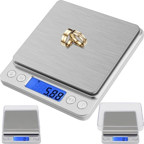 Digitalna kuhinjska i zlatarska vaga RUHHY 500 g s preciznošću 0,01 g