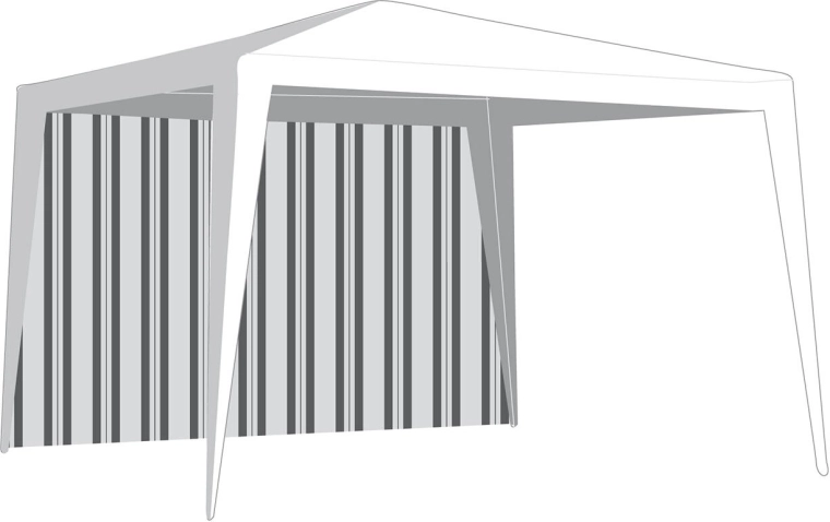 Bočna stranica za vrtni paviljon 295 × 190 cm bez prozora, bijelo‑zelene pruge