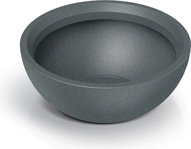 Žardinijera Molio Bowl 60 cm – granitno sivi dizajnerski plitki lonac od fiberstonea