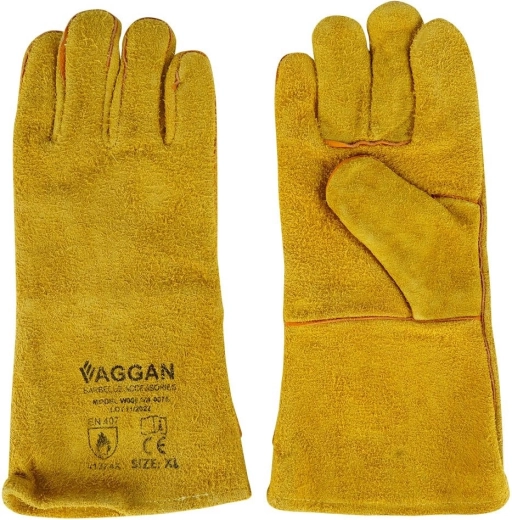 Kožne roštiljske rukavice XL 34 cm – otporne na toplinu s dugom manžetom