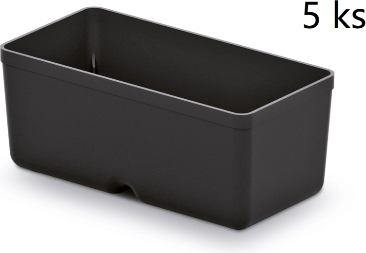 Set od 5 plastičnih kutija za alat Unite Box, crna, 110 × 55 × 132 mm