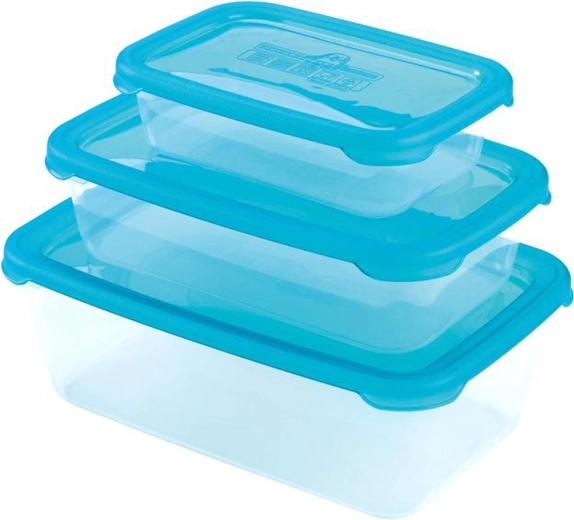 Plastične posude s poklopcem HEIDRUN Polar Frost, set 3 kom