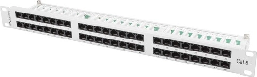 Patch panel 48 portova 1U kat.6 siva
