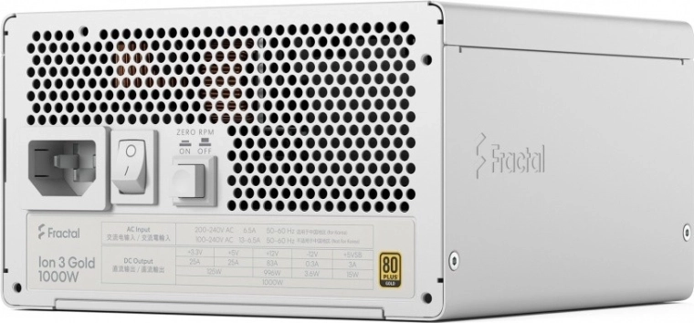 Fractal Design Ion 3 Gold 1000 W 80 Plus Gold – bijelo potpuno modularno napajanje