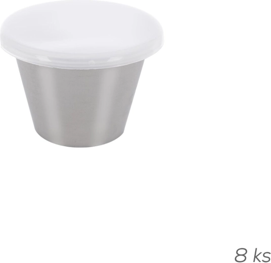 Set nehrđajućih posudica za umake s poklopcima 6 cm, 8 kom
