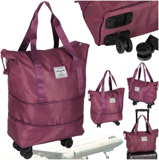 Sklopiva putna torba na kotačićima ljubičasta