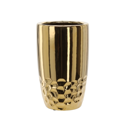Keramička žardinjera u zlatnoj boji 38 × 38 × 45 cm