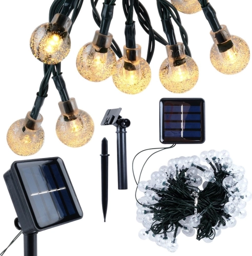 Solarni vrtni svjetlosni lanac 10 m, 100 LED, topla bijela