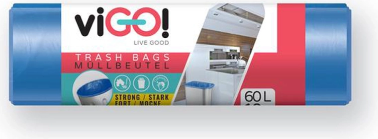 Vreće za otpad LDPE 60 l plave VIGO (10 kom, 60 × 80 cm)