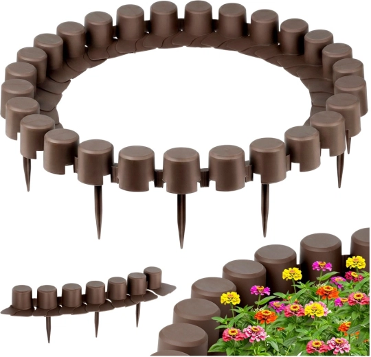 Vrtlarska palisada smeđa 220 cm, set 4 kom