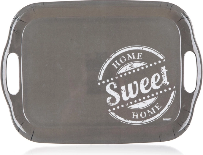 Pladanj SWEET HOME II od melamina, sivi 36 × 25,5 cm