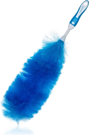 Antistatička prašilica EXCLUSIVE s mekanom ručkom 40 cm (58 cm ukupna duljina), plavo‑bijela