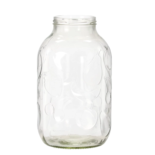Staklena tegla za zimnicu 5 l s voćnim motivom, široki otvor 100 mm