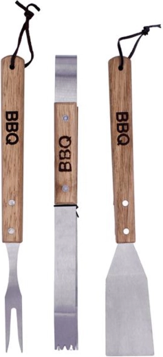BBQ set za roštilj 3 kom s drvenom drškom