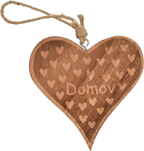 Viseća dekoracija srce mango Dom 15 × 2 × 15 cm