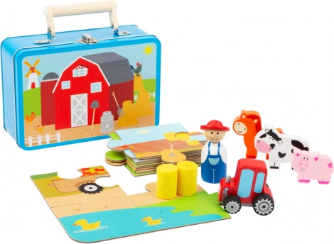 Small Foot Drvene puzzle s figuricama Farma