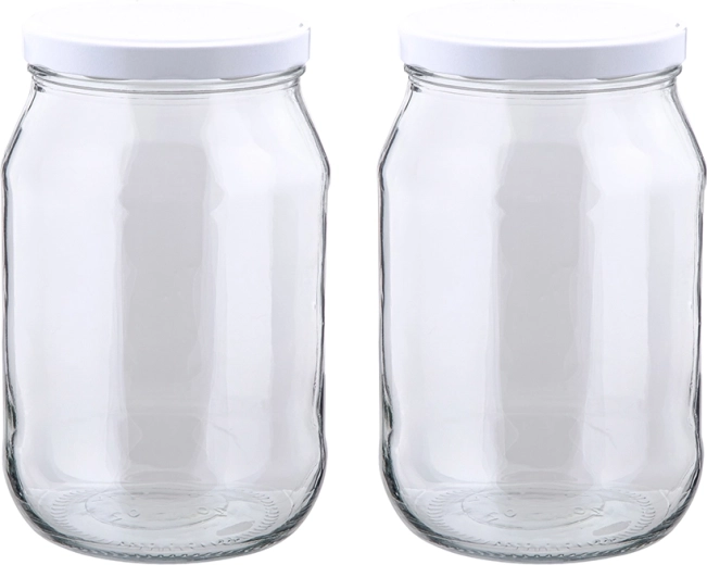 Set od 2 staklene staklenke za zimnicu 1700 ml s poklopcem 100 mm