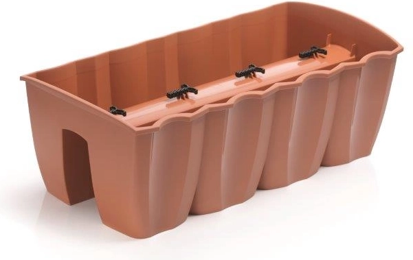 Žardinjera za ogradu Crown 58 cm terakota