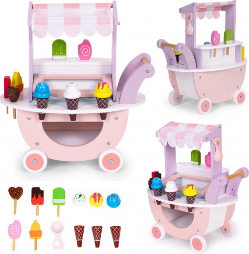 drveni štand za sladoled za djecu 12 kom Ecotoys