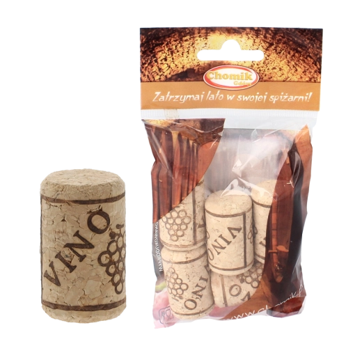 Prirodni čepovi od pluta s motivom grožđa 23 × 38 mm – set od 5 kom
