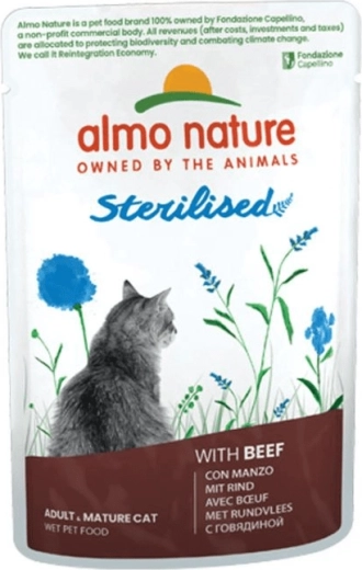 Almo Nature Holistic Sterilized Cat vrećica za sterilizirane mačke govedina 70 g