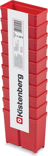 Set od 10 plastičnih kutija za alat, crvene, slagive