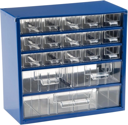Metalni organizator s ladicama TOKOZ, 30,5 × 28 × 15,5 cm, plavi