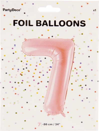 Folijski balon broj 7 ružičasti 86 cm