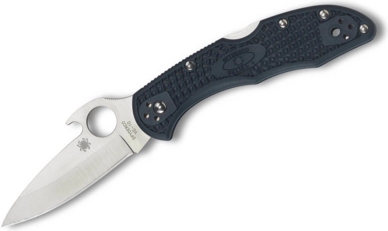 Spyderco Delica 4 Emerson Opener sklopivi džepni nož 7,4 cm, satin, plavo-siva FRN drška