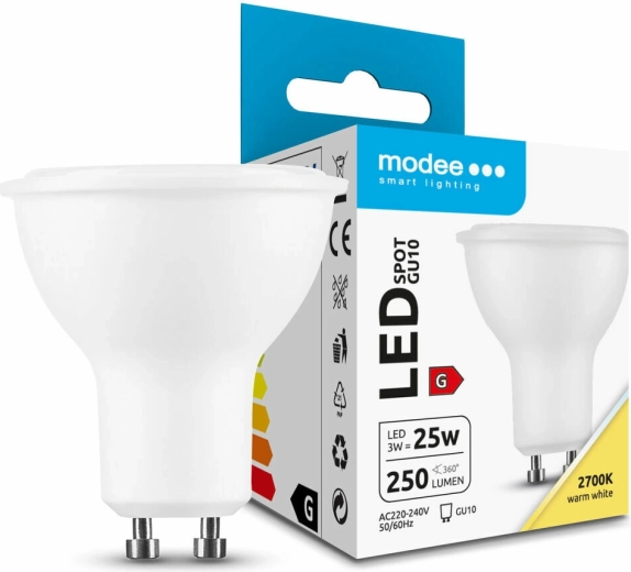 Modee LED reflektorska žarulja GU10 3 W, 250 lm, toplo bijela 2700 K