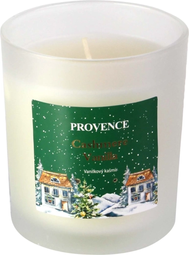 Božićna svijeća u staklu mat bijela 7 × 8 cm, 135 g