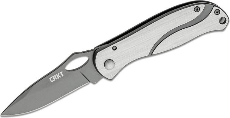 CRKT Pazoda Silver Black džepni nož 6,7 cm, srebrno-siv, potpuno čelični