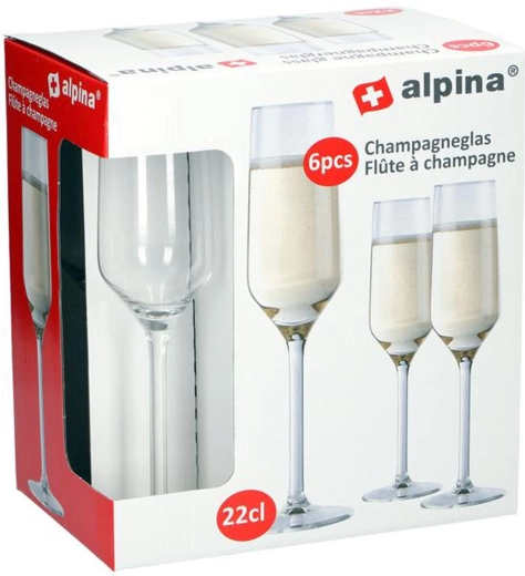 Čaše za šampanjac Alpina 220 ml, set 6 kom