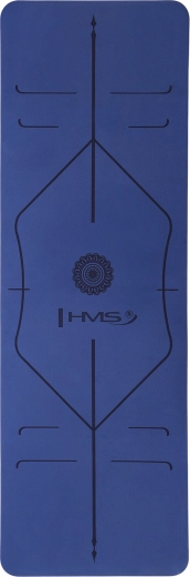 Podloga za jogu HMS YM10 – tamnoplava TPE s vodičkim linijama