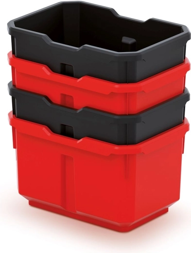 Set plastičnih kutija za alat TITAN BOX, crna/crvena (4 kom)