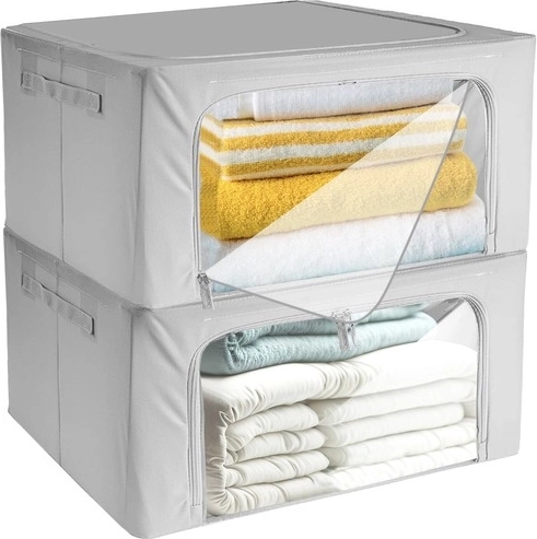 set tekstilnih spremnika s prozorčićem 40 × 30 × 20 cm, 2 kom