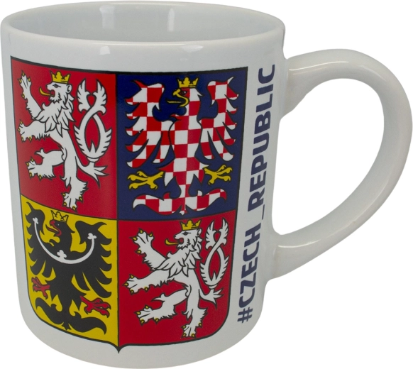 Bijela keramička šalica s grbom Republike Češke 250 ml