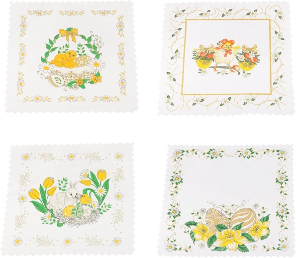 Uskrsna sereta 36 × 36 cm od pamuka i poliestera, crna sa žutim akcentima