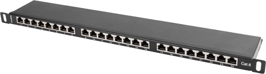 Patch panel 24 portova kat. 6 crni