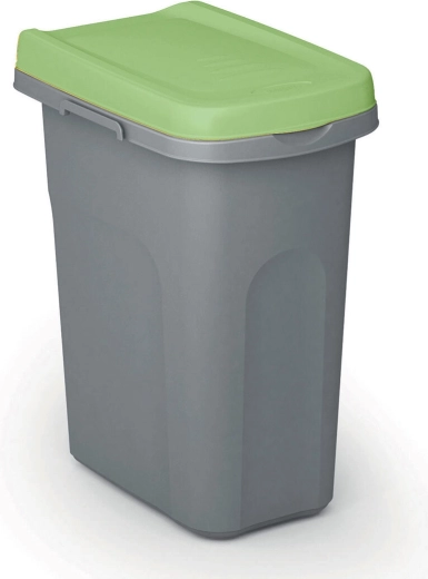 Kanta za odvojeno prikupljanje otpada Home Eco System 40 l, siva sa zelenim poklopcem