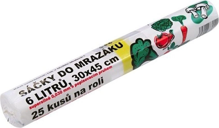 Vrećice za zamrzivač s poljem za opis 6 l, ekstra čvrste (25 kom)