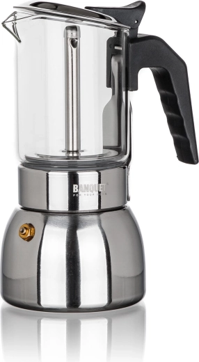 Moka aparat LENA 4 šalice nehrđajući čelik staklo 200 ml