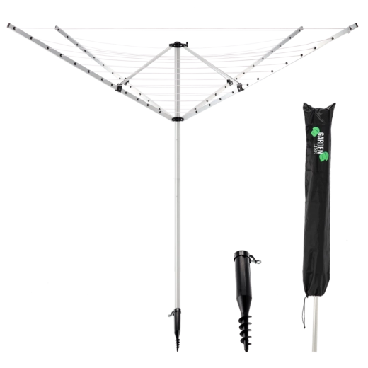 Vrtna rotirajuća sušilica za rublje s 4 kraka 50 m s navlakom
