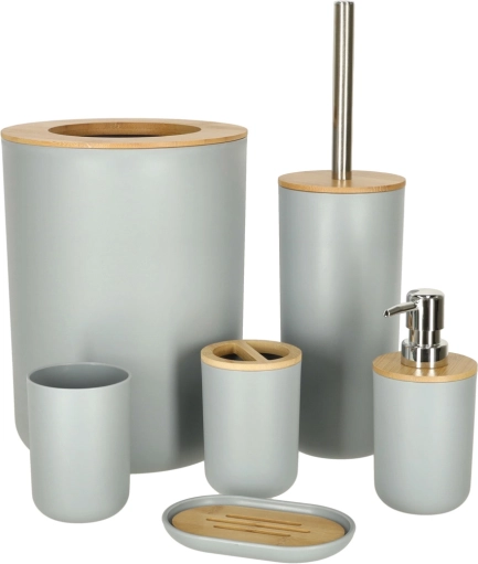 Set kupaonskih dodataka, 6 dijelova – Siva