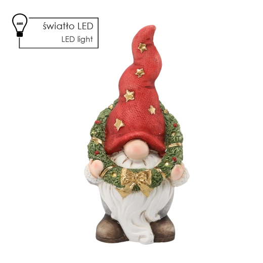 Božićna figurica vilenjaka s vijencem LED 40 cm