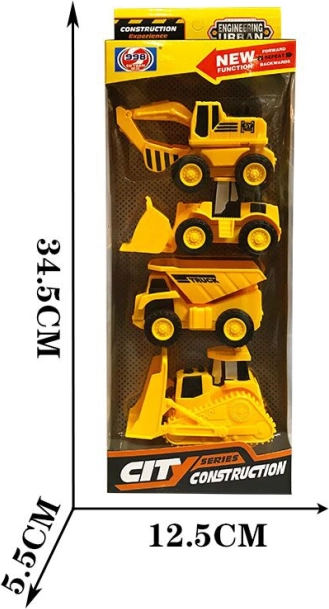 Set građevinskih strojeva – 4 kom, mini vozila 9 cm