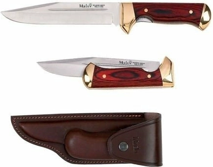 Muela PL-18R specijalni produživi sklopivi nož od MoVa čelika s Pakka drvom i kožnom futrolom